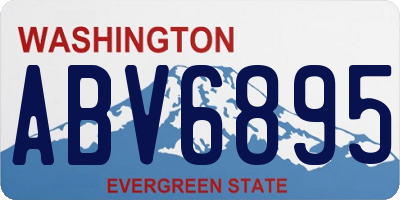 WA license plate ABV6895