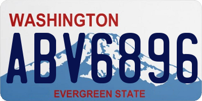 WA license plate ABV6896