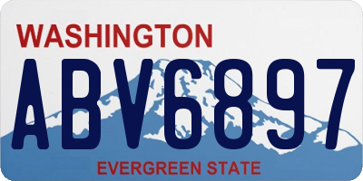 WA license plate ABV6897