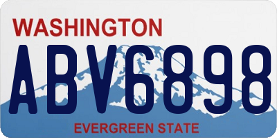WA license plate ABV6898