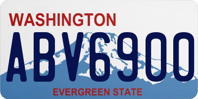 WA license plate ABV6900
