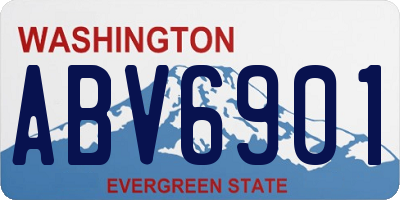 WA license plate ABV6901