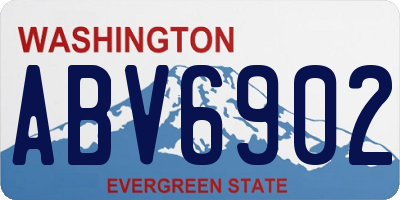 WA license plate ABV6902