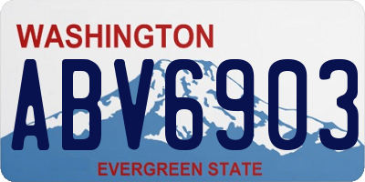 WA license plate ABV6903