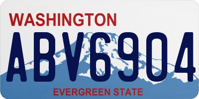 WA license plate ABV6904
