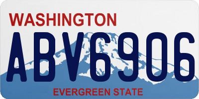 WA license plate ABV6906