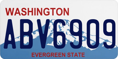 WA license plate ABV6909