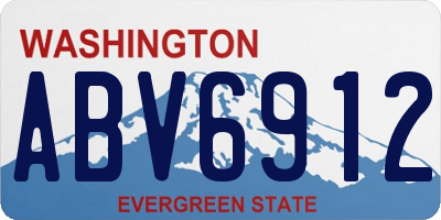 WA license plate ABV6912