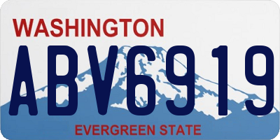 WA license plate ABV6919