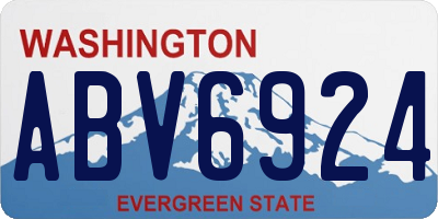 WA license plate ABV6924