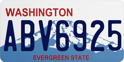 WA license plate ABV6925