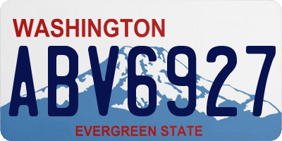 WA license plate ABV6927