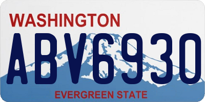 WA license plate ABV6930