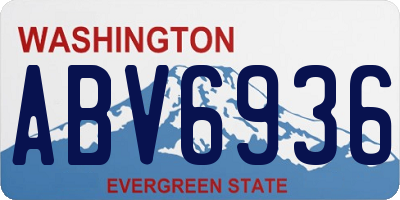 WA license plate ABV6936