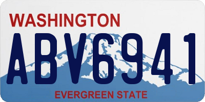 WA license plate ABV6941