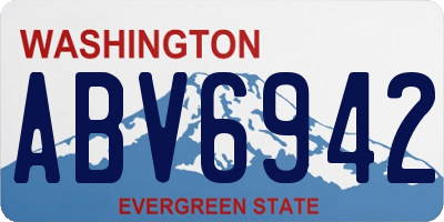 WA license plate ABV6942