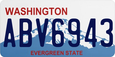WA license plate ABV6943