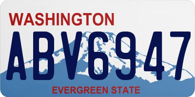 WA license plate ABV6947