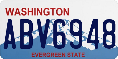 WA license plate ABV6948