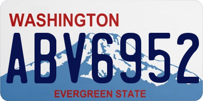 WA license plate ABV6952