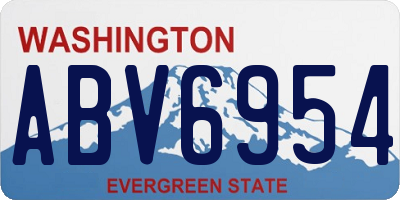 WA license plate ABV6954