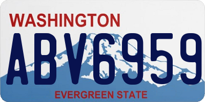 WA license plate ABV6959