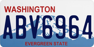 WA license plate ABV6964