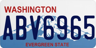 WA license plate ABV6965