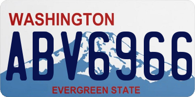 WA license plate ABV6966