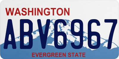 WA license plate ABV6967