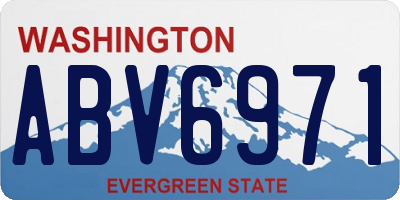 WA license plate ABV6971
