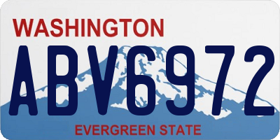WA license plate ABV6972
