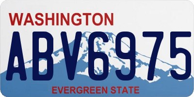 WA license plate ABV6975