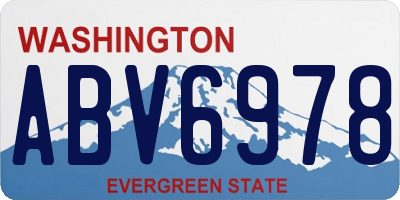 WA license plate ABV6978