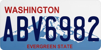 WA license plate ABV6982