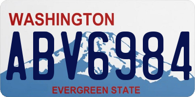 WA license plate ABV6984