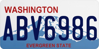 WA license plate ABV6986