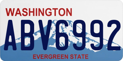 WA license plate ABV6992