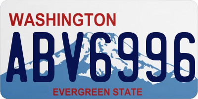 WA license plate ABV6996