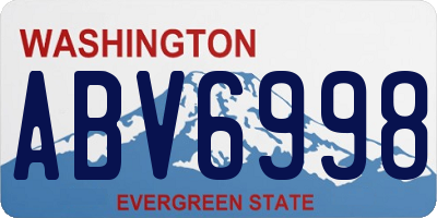 WA license plate ABV6998