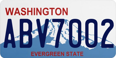 WA license plate ABV7002