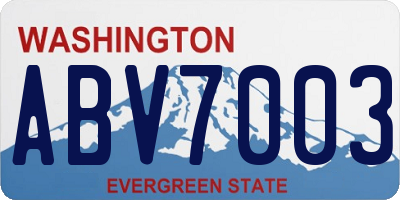 WA license plate ABV7003