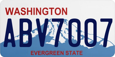 WA license plate ABV7007