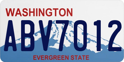 WA license plate ABV7012