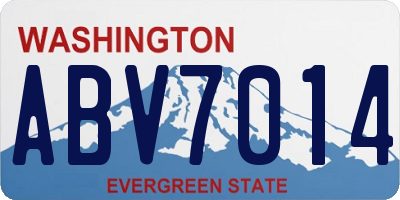WA license plate ABV7014