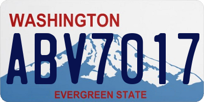 WA license plate ABV7017