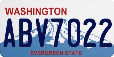 WA license plate ABV7022