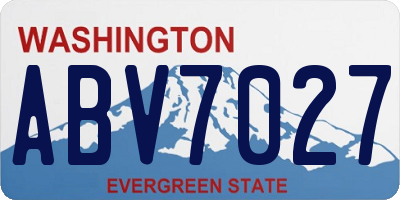 WA license plate ABV7027