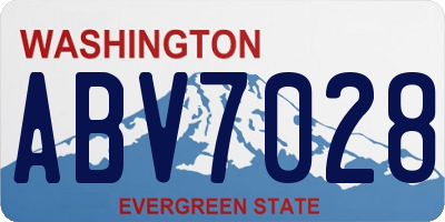 WA license plate ABV7028