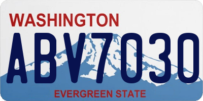 WA license plate ABV7030